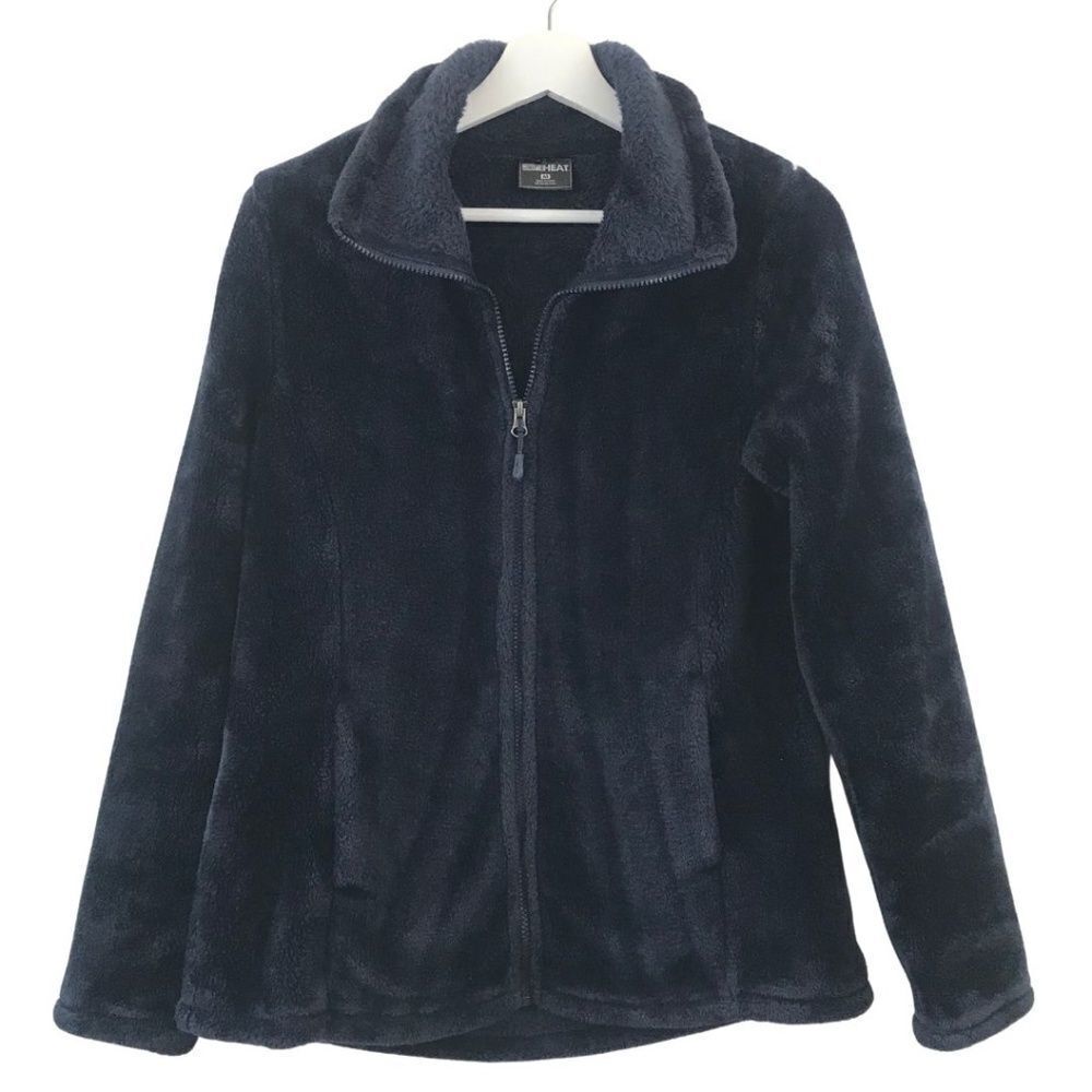 32 Degrees Heat Navy‎ blue faux fur jacket